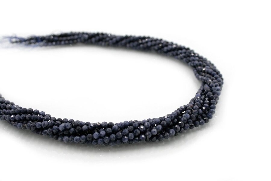 Zaffiri fili round sfaccettati 3-3½mm