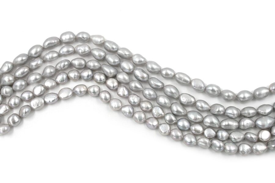 Perle d'acqua Dolce barocche fili 10-11mm - Colore Grigio