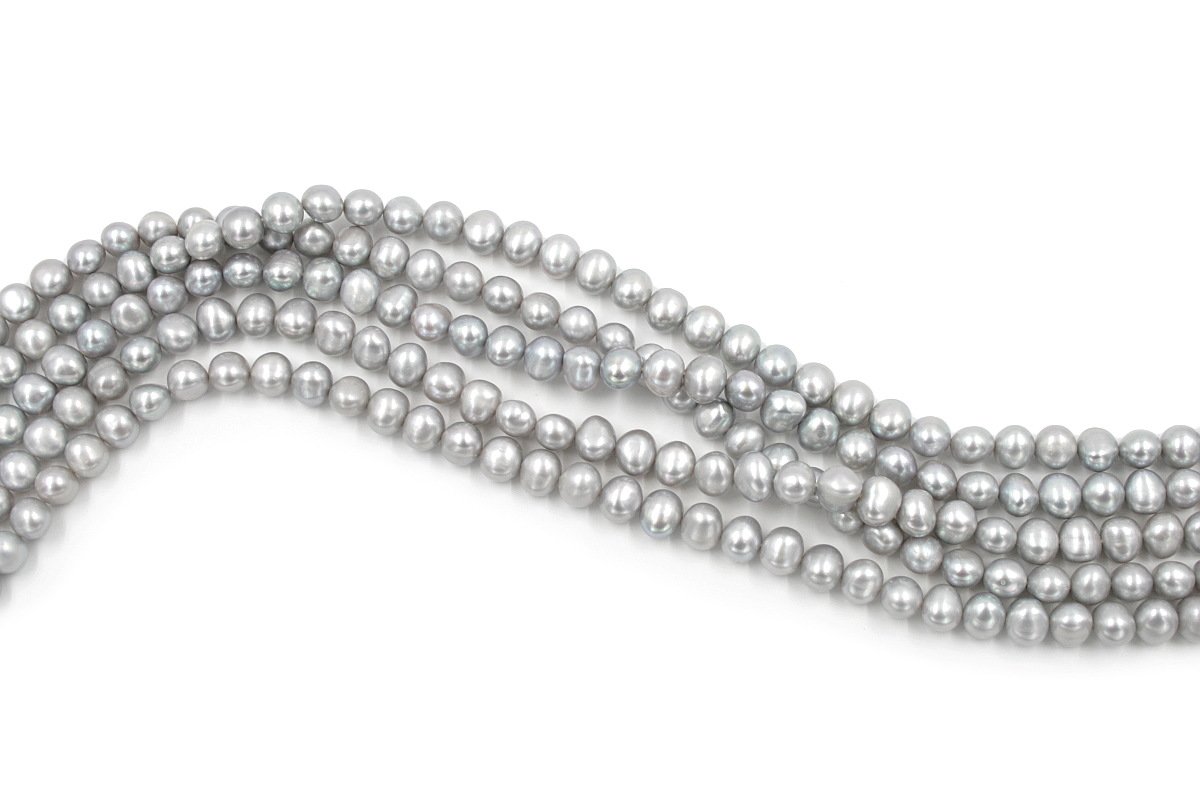 Perle Acqua Dolce fili barocche 8-8,5mm - Grigio