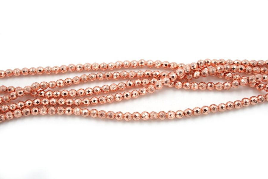 Ematite fili round sfaccettati 4mm - Rosa Fluo