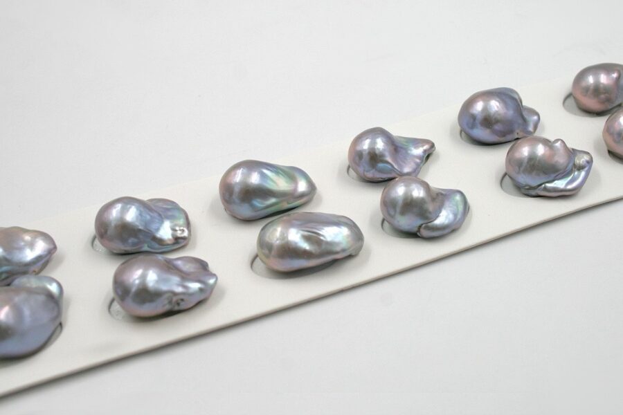 Perle d'Acqua Dolce coppie barocche ~12-15mm - Silver Color