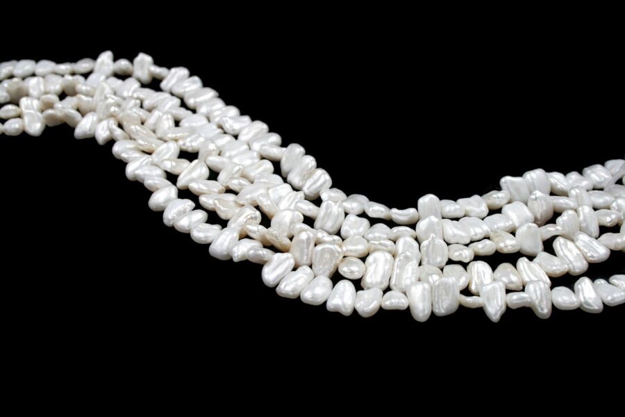 Perle d'acqua Dolce fili flat ~12x8mm / ~14x8mm