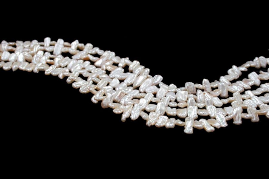 Perle d'acqua Dolce fili flat 13x7mm / 17x9mm - Colori Naturali