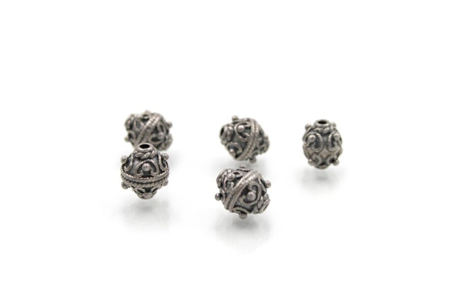 Argento 925‰ distanziatori incisi "mina" 10mm