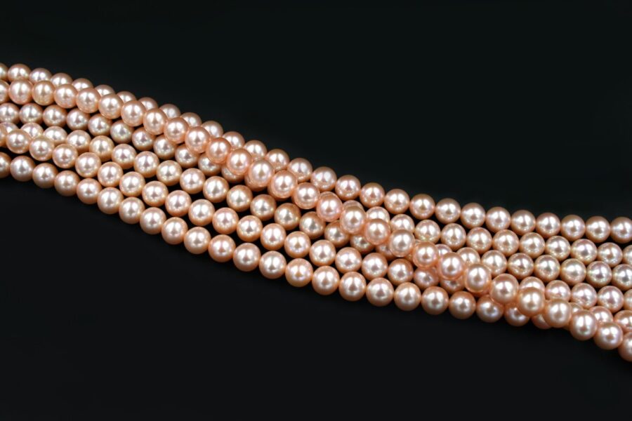 Perle d'acqua Dolce fili round 7-7½mm - Color Naturale