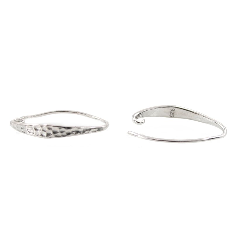 Argento 925‰ orecchini gancio con maglia 22x4mm - Rodiato