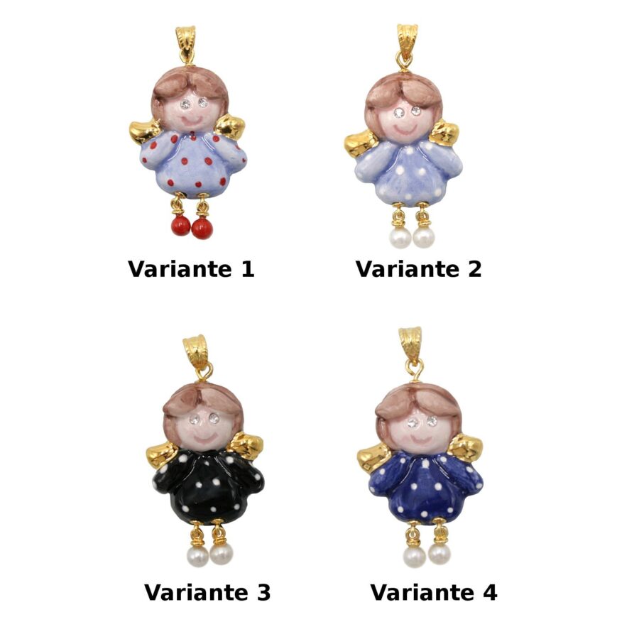 Argento 925‰ pendente in ceramica - Angelo