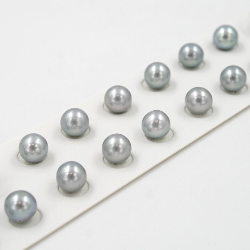 Perle d'Acqua Dolce coppie round 8-8½mm - Colore Grigio