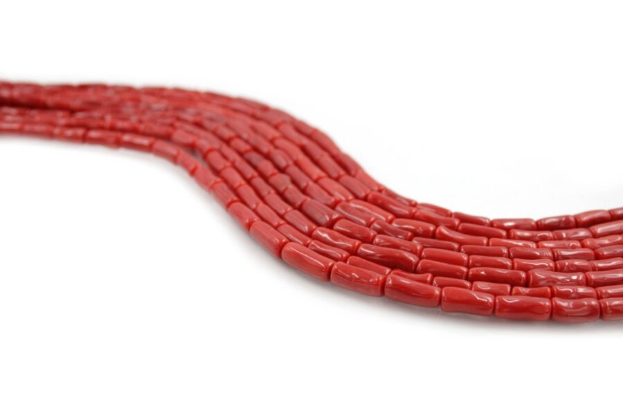 Corallo Mediterraneo fili cilindri scuro 5x10mm