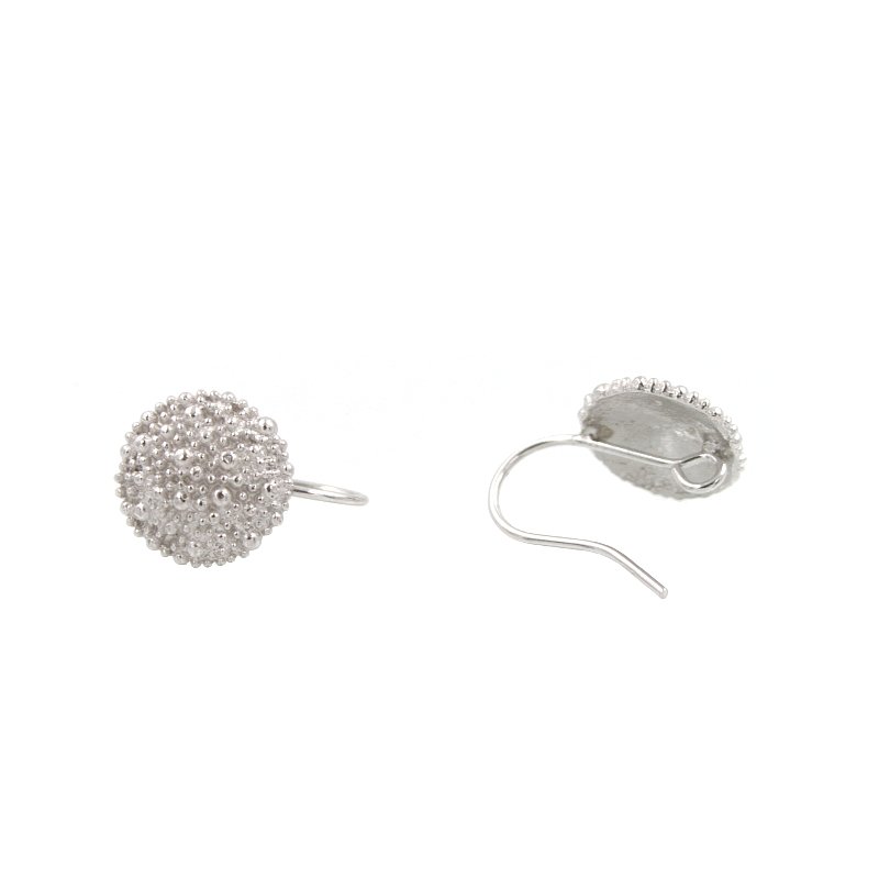 Argento 925‰ orecchini tondi granulati 14mm