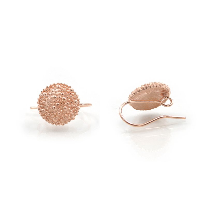 Argento 925‰ orecchini Tondo Granulato 14mm Rosa