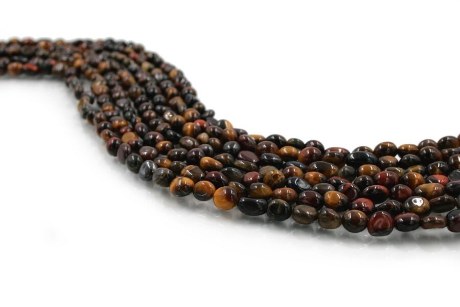 Occhio di tigre multicolor fili sassolini +/- 9x5mm
