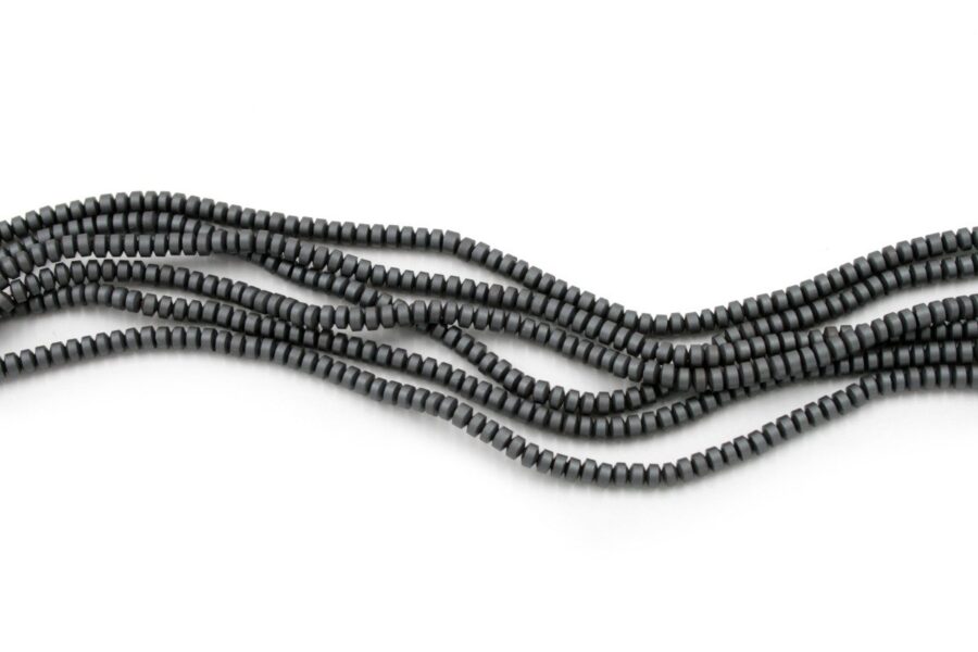 Ematite fili rondelle satinate 3x2mm