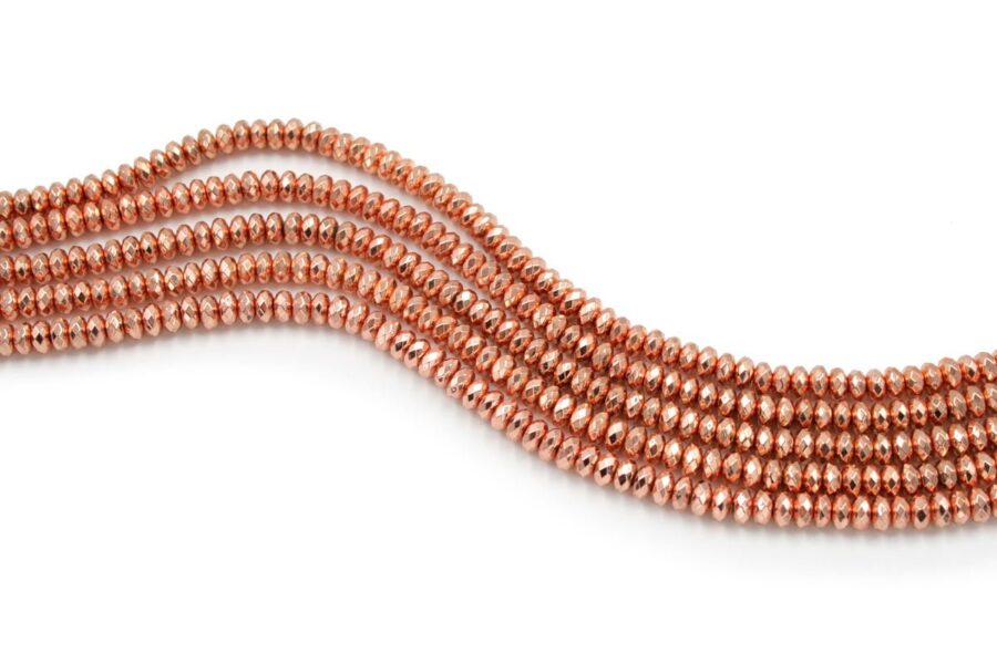 Ematite fili rondelle sfaccettate 6x4mm - Rosa Fluo