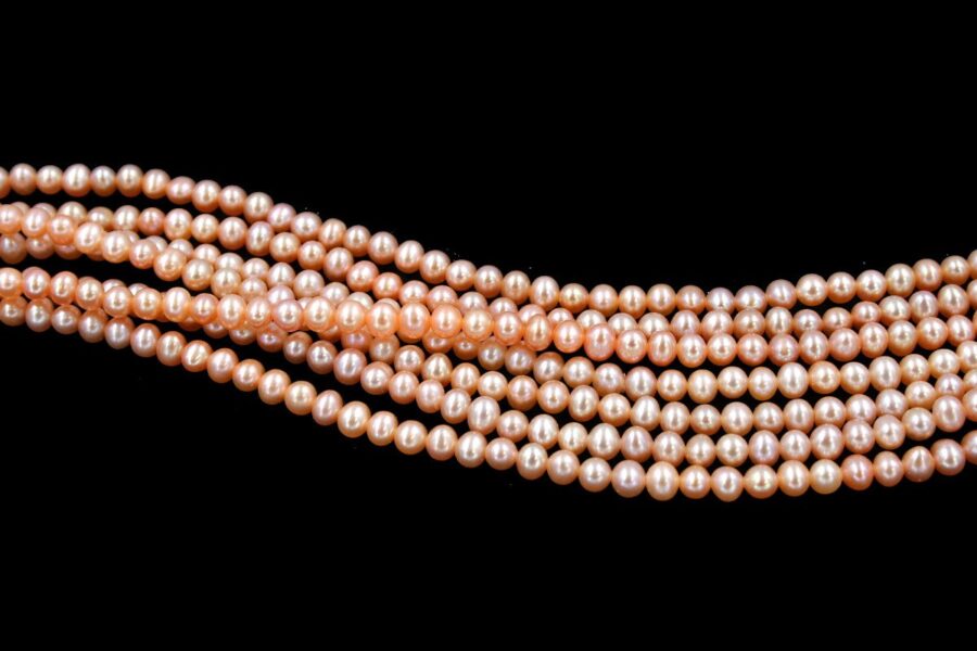 Perle d'acqua Dolce fili round 4-4½mm - Colore Naturale