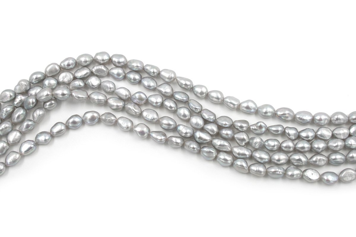 Perle Acqua Dolce fili barocche 9-10mm - Grigio