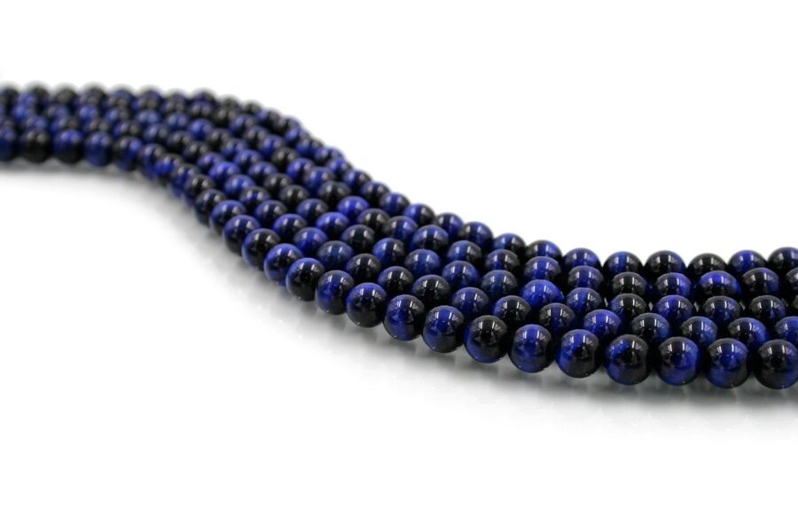 Occhio di Tigre Blu fili tondi 6mm a 8mm <strong>Foro 2,5mm</strong>
