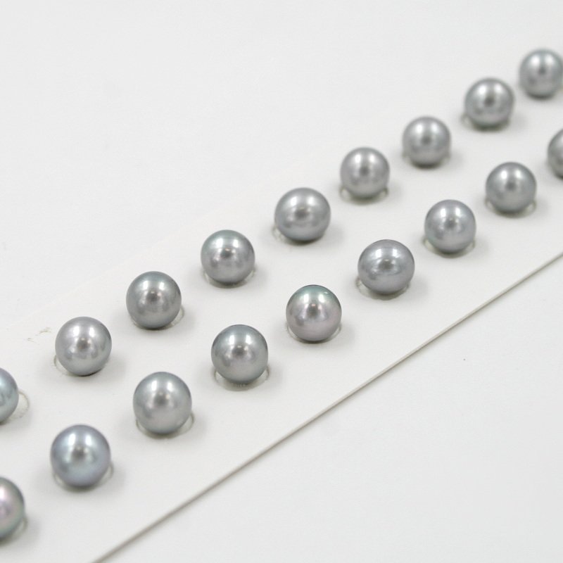 Perle d'Acqua Dolce coppie round 6-6½mm - Colore Grigio