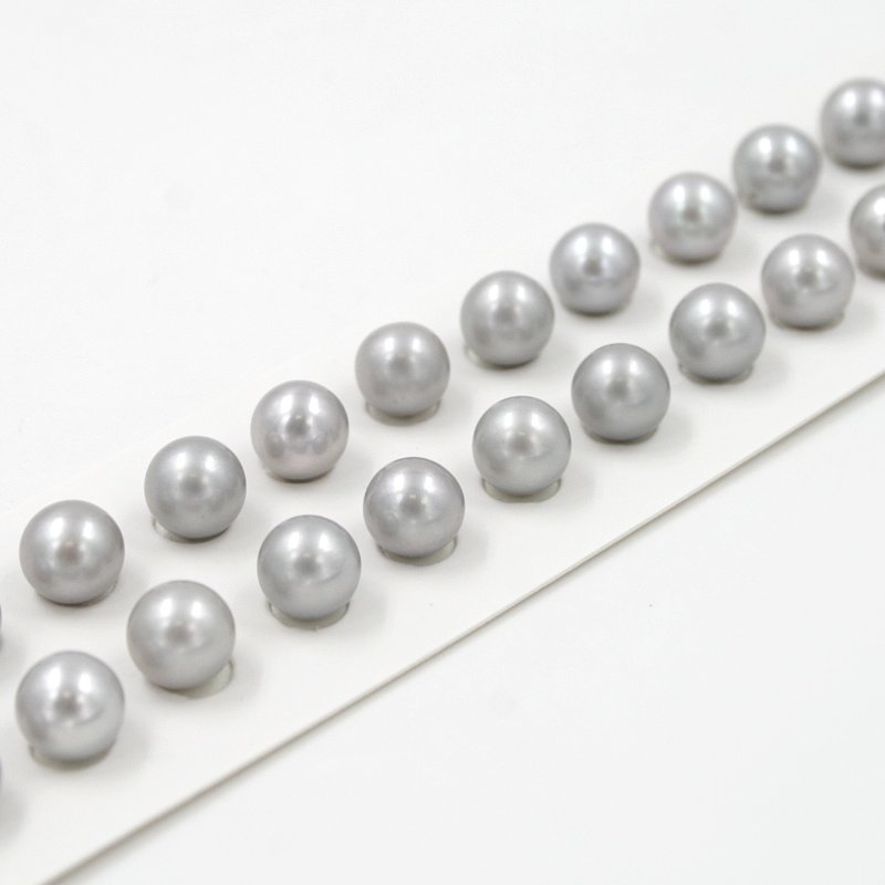 Perle d'Acqua Dolce coppie round 7½-8mm - Colore Grigio