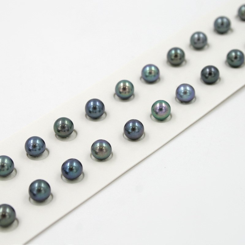 Perle d'Acqua Dolce coppie round 5½-6mm - Colore Black