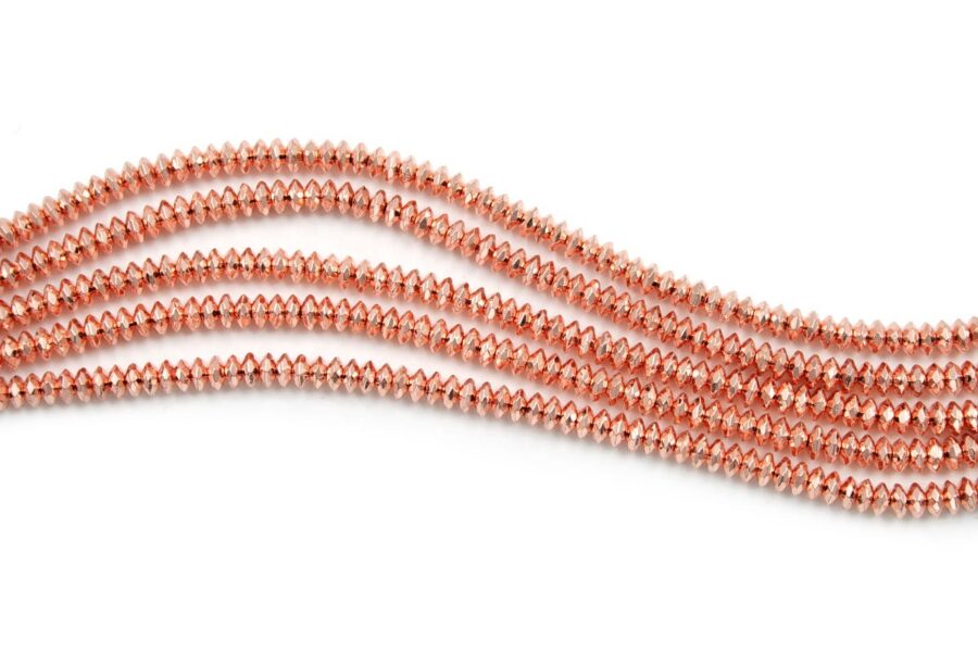 Ematite fili rondelle sfaccettate 6x3mm - Rosa Fluo