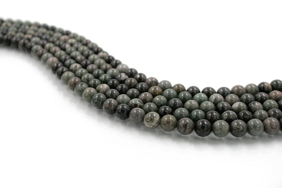 Diaspro Green Forest fili round 6mm - Scuro - immagine 2