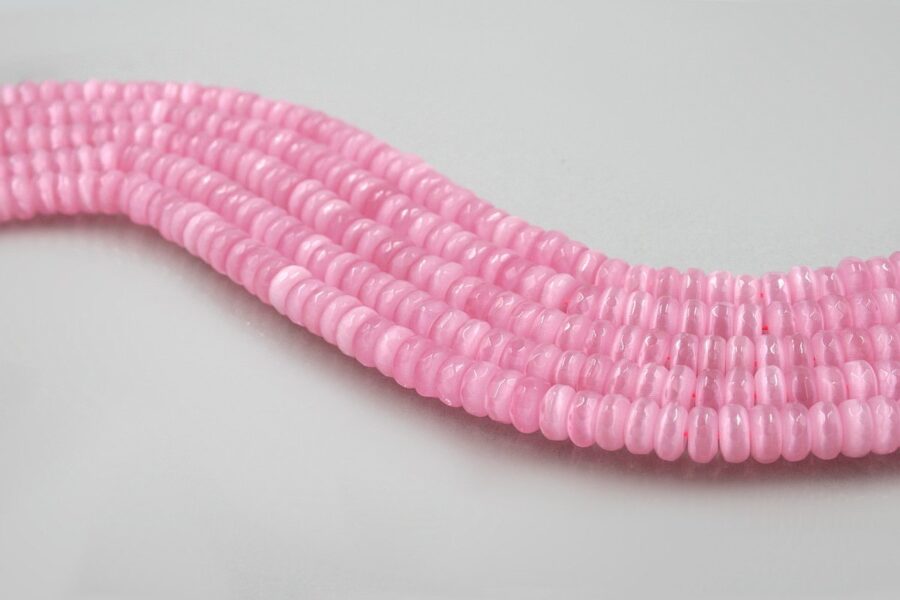 Occhio di Gatto fili rondelle sfaccettate 10x5mm - Colore Rosa