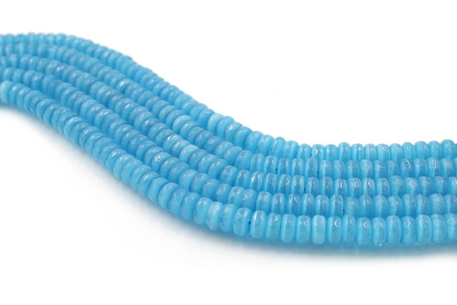 Occhio di Gatto fili rondelle sfaccettate 10x5mm - Colore Blu