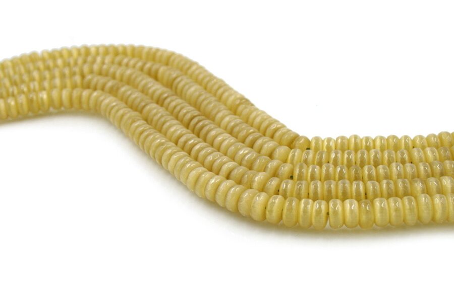 Occhio di Gatto fili rondelle sfaccettate 10x5mm - Colore Giallo