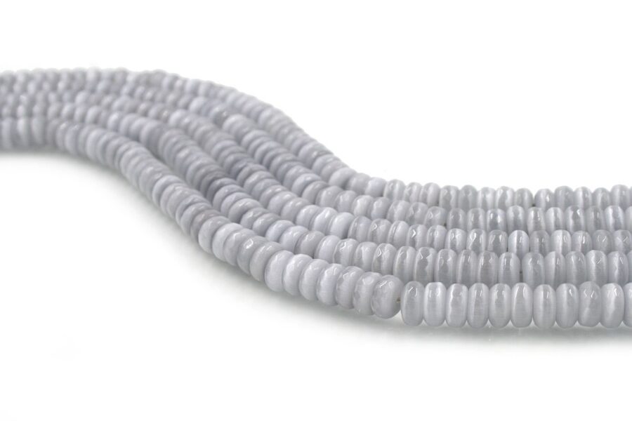 Occhio di Gatto fili rondelle sfaccettate 10x5mm - Colore Grigio