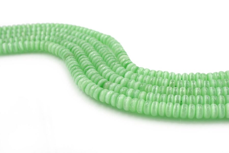 Occhio di Gatto fili rondelle sfaccettate 10x5mm - Colore Verde
