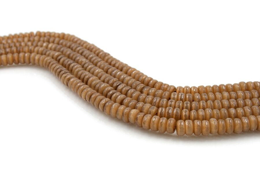 Occhio di Gatto fili rondelle sfaccettate 10x5mm - Colore Marrone