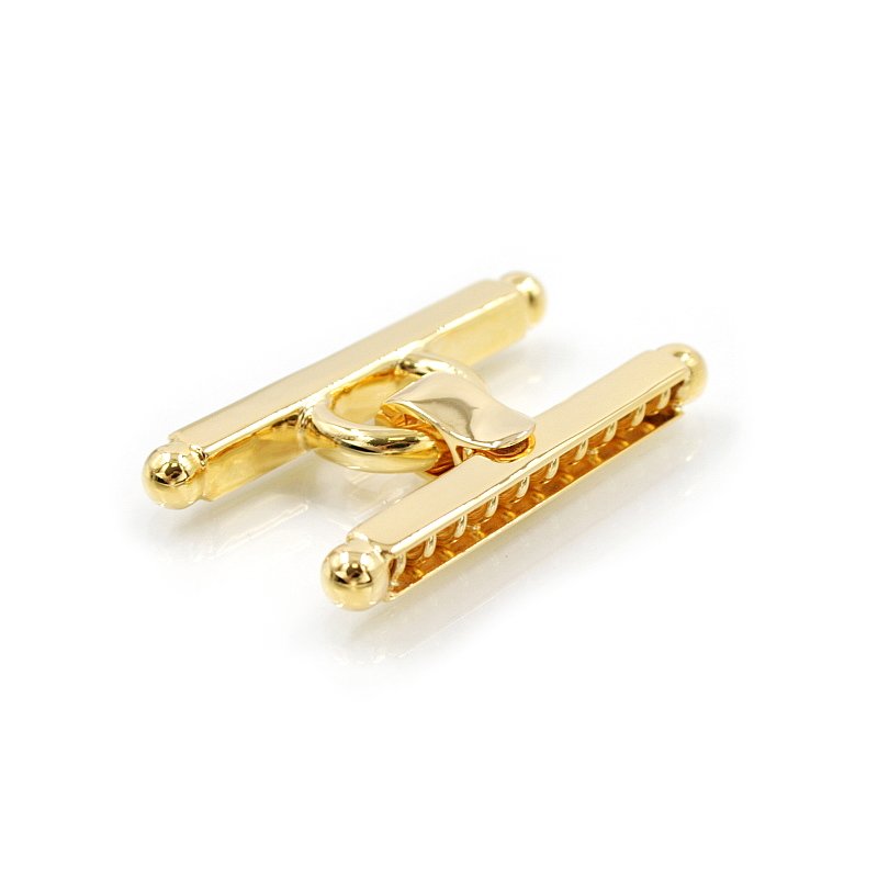 Chiusura in argento 925‰ forma H a 10 ganci - Dorato