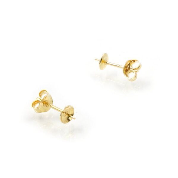 Argento 925‰ orecchini pressione-coppiglia 5mm dorati