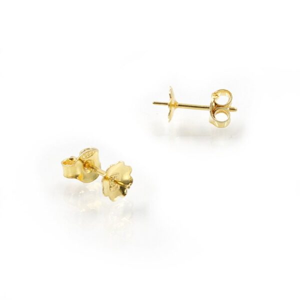 Argento 925‰ orecchini pressione-coppiglia 6mm dorati