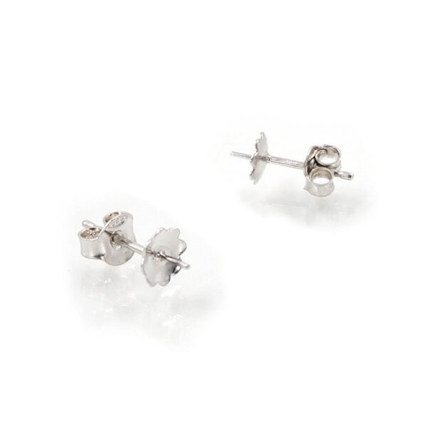 Argento 925‰ orecchini pressione-coppiglia 6mm rodiati