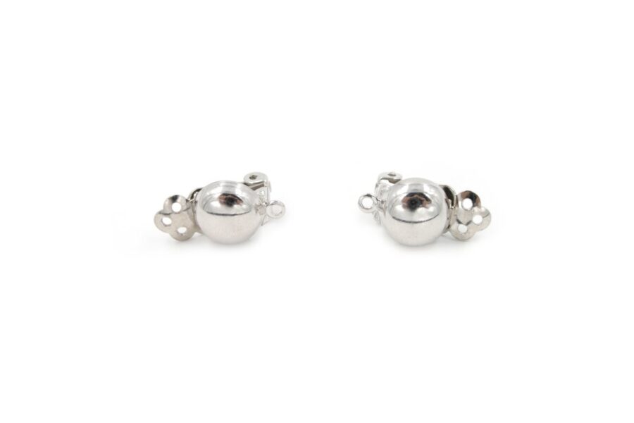 Argento 925‰ orecchini clips semisfera 10mm rodiati - immagine 2