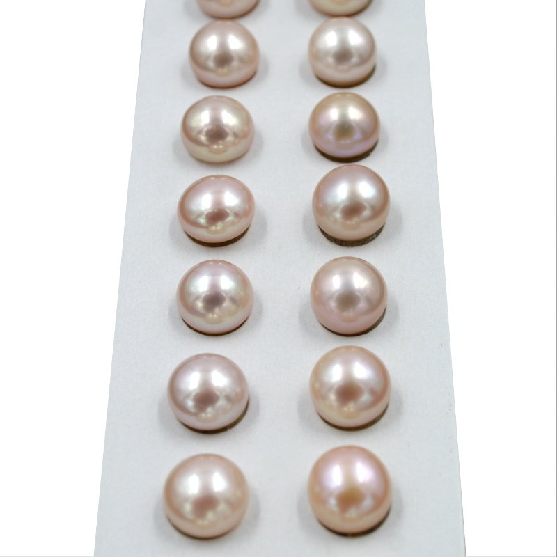 Perle d'Acqua Dolce coppie bottoni 8,5mm - Color Naturale