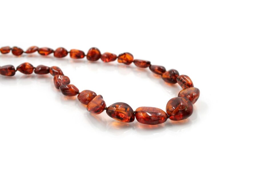 Ambra Baltica fili forma fagioli - Cognac e Multicolor