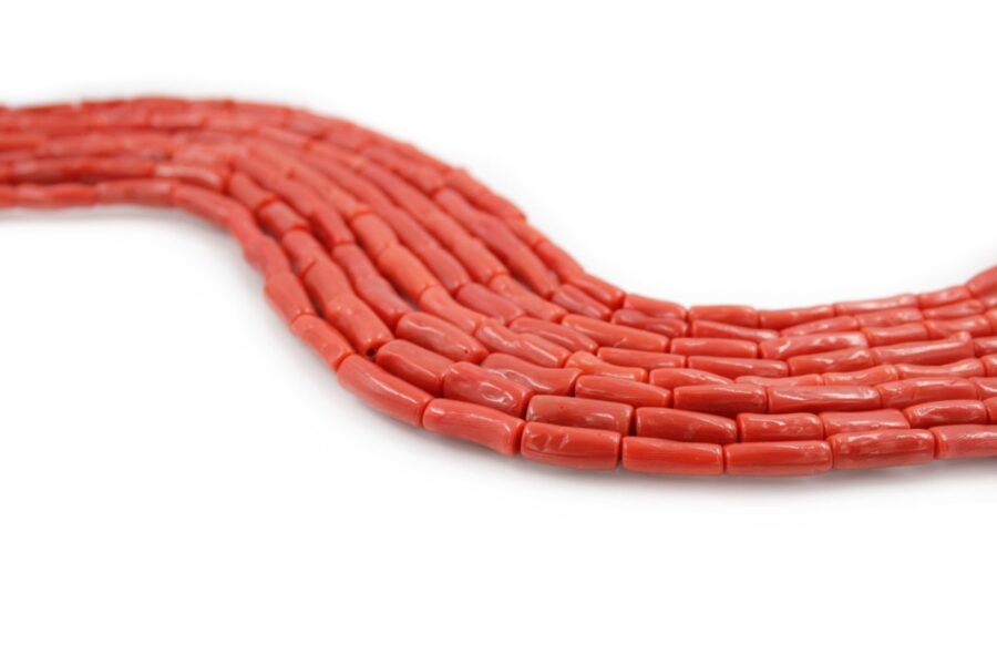 Corallo Mediterraneo fili cilindri 6x14mm - immagine 2