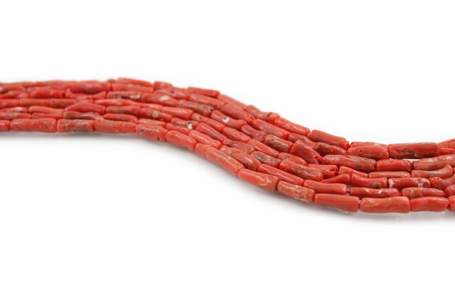Corallo Mediterraneo fili cilindri 12x6mm / 19x5mm - immagine 2