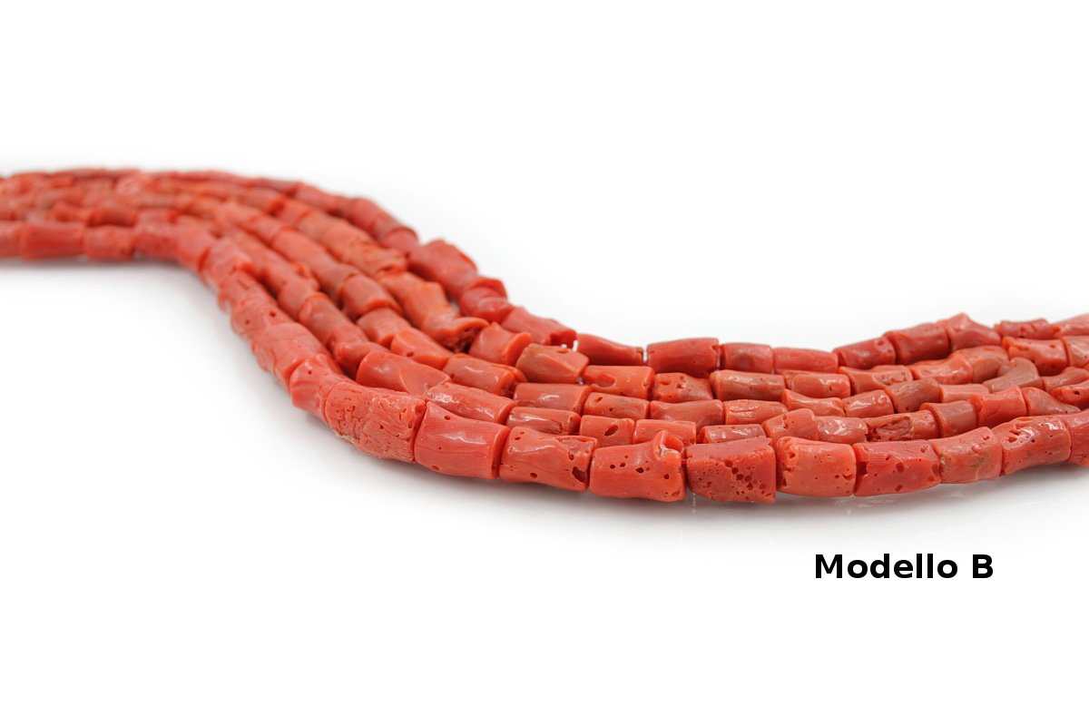 Corallo Mediterraneo fili cilindri pari e a gradazione - immagine 2