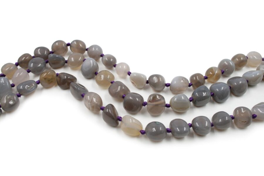 Agata grigia fili sassi - ~ 15x14mm / 17x18mm - immagine 2