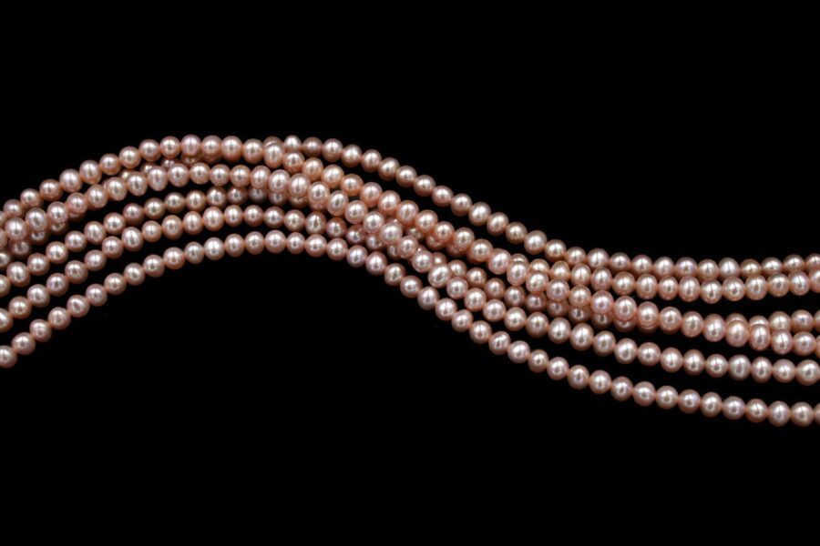 Perle d'acqua Dolce fili round 4½-5mm - Color Naturale - immagine 3