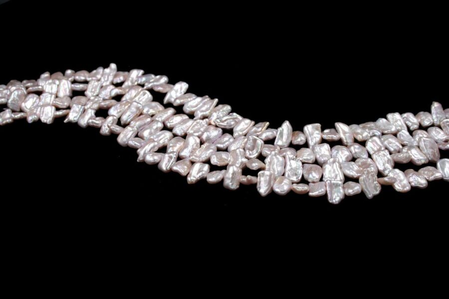 Perle d'acqua Dolce fili flat 13x7mm / 17x9mm - Colori Naturali - immagine 4