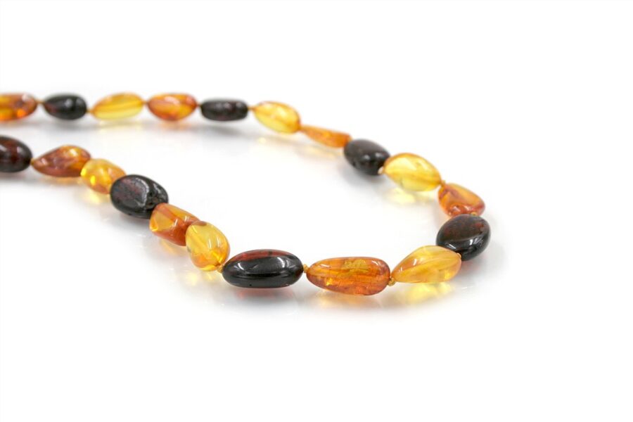 Ambra Baltica fili forma fagioli - Cognac e Multicolor - immagine 2