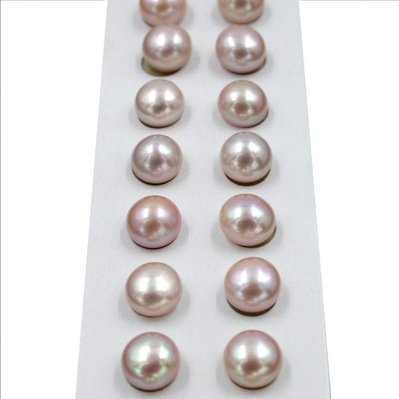 Perle d'Acqua Dolce coppie bottoni 8,5mm - Color Naturale - immagine 2