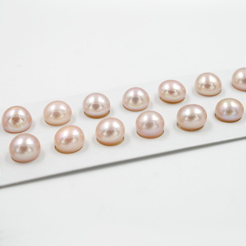 Perle d'Acqua Dolce coppie bottoni 8,5mm - Color Naturale - immagine 3