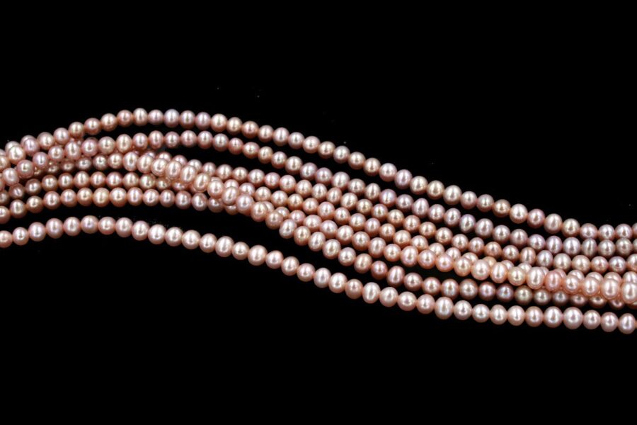 Perle d'acqua Dolce fili round 4-4½mm - Colore Naturale - immagine 3