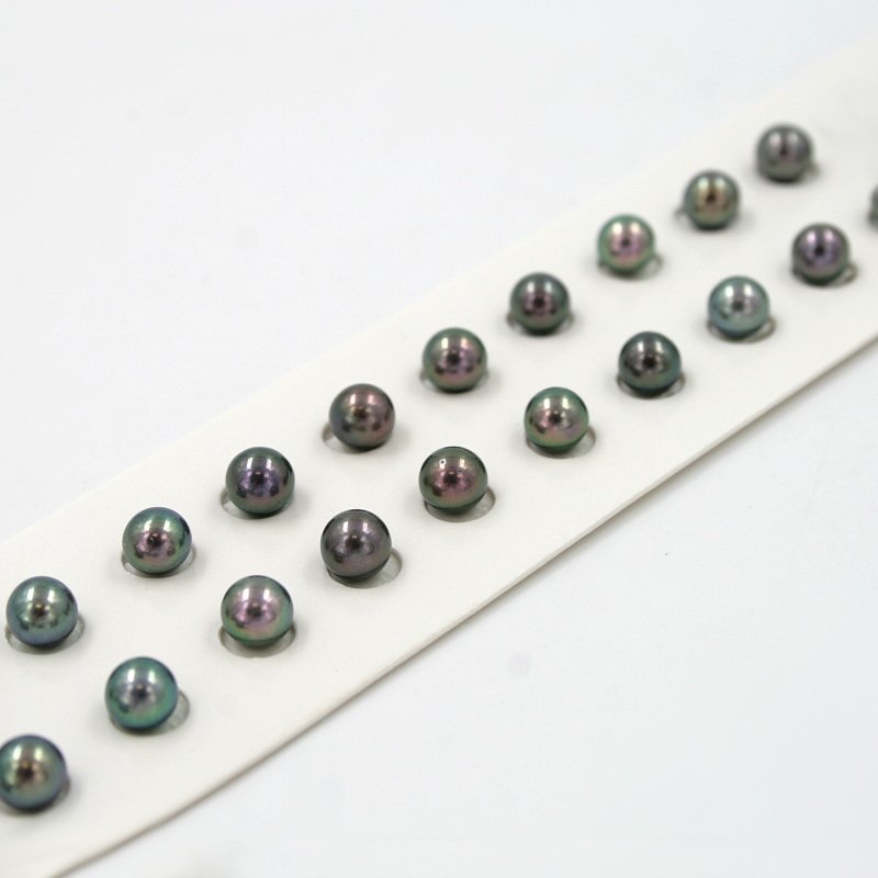 Perle d'Acqua Dolce coppie round 5½-6mm - Colore Black - immagine 2